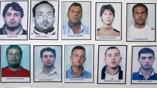 Integrantes da máfia de Gomorra, em foto divulgada pela polícia italiana