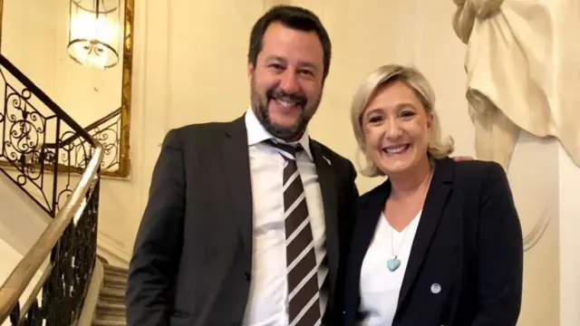 U aprilu Marin Le Pen je na Tviteru objavila sliku sastanka sa italijanskim ministrom unutrašnjih poslova i liderom Lige