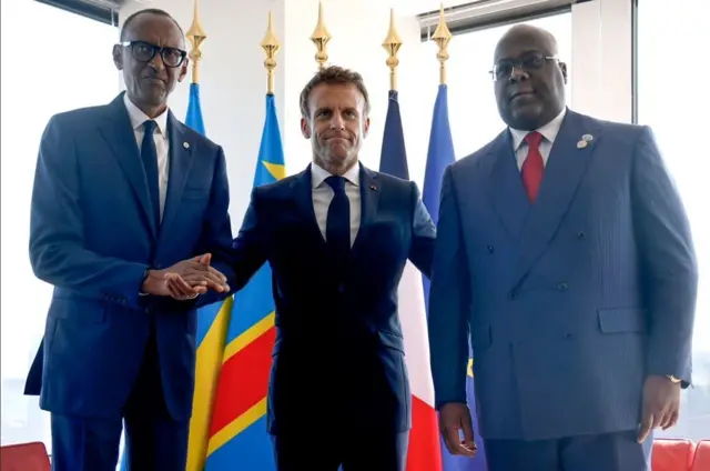 Ba perezida Kagame na Tshisekedi bahujwe na Emmanuel Macron i New York ku bibazo by'umutekano mu burasirazuba bwa DR Congo