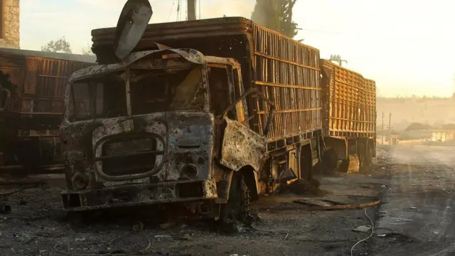 Уничтоженная автоколонна в Сирии