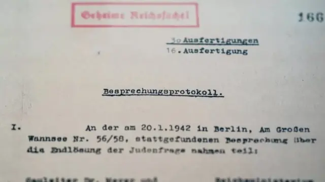 વૅનેસી પ્રોટોકૉલની કૉપી એલિાઇઝ દેશો દ્વારા જર્મન વિદેશ કાર્યાલયમાં મેળવવામાં આવી હતી.