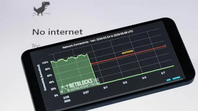گرافیکی که نشان میدهد اینترنت قطع است