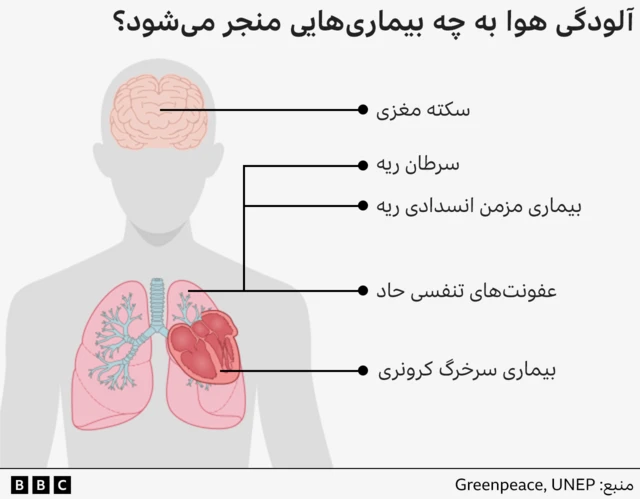 بیماری های ناشی از آلودگی هوا