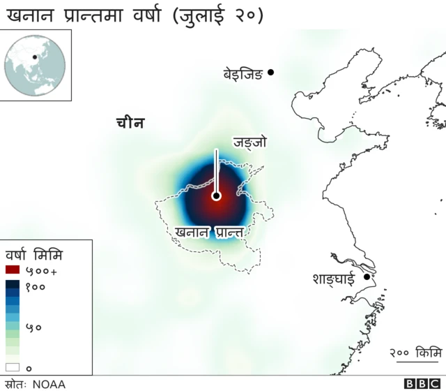 चीन बाढी