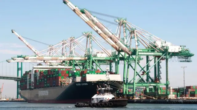 Containers chinos en Los Ángeles, Estados Unidos.