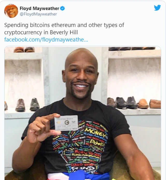 Floyd Mayweather also endorse bitcoins