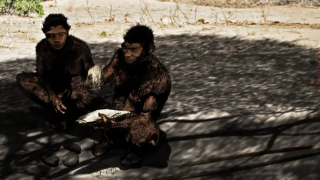 Человек прямохдящий. реконструкция на основе найденных в Эфиопии костей