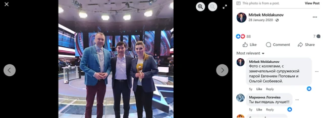 "Номад ТВнын" алып баруучусу Мирбек Молдакунов санкцияга түшкөн орусиялык теле алып баруучуларды "укмуштуу" деп атаган 