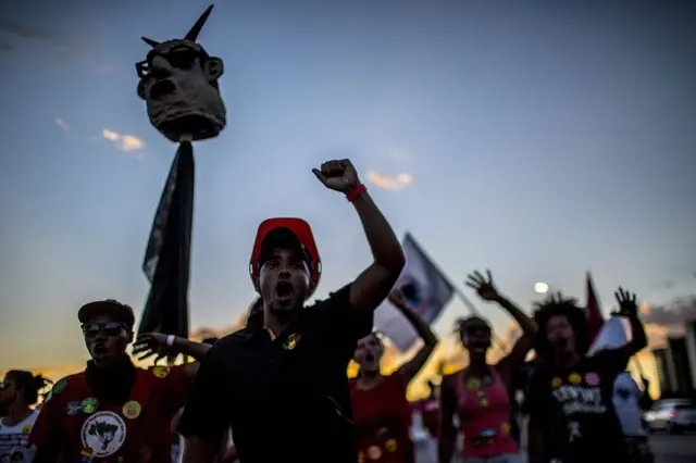 Manifestação do Movimento Sem Terra (MST)