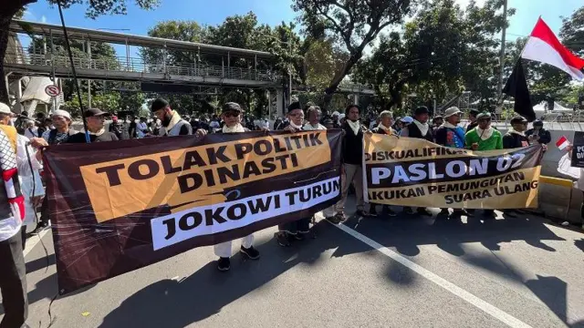 Para pendukung capres-cawapres nomor urut 01 Anies Baswedan – Muhaimin Iskandar