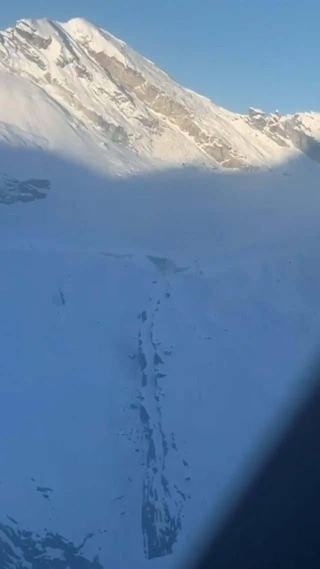 यालुङ रीको हिउँपहिरो खसेको स्थान