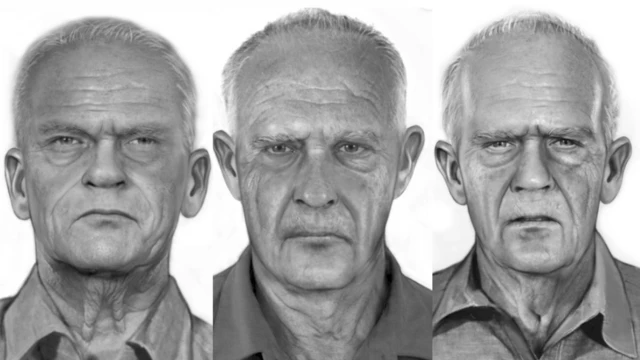 ਯੂਐੱਸ ਮਾਰਸ਼ਲਸ ਨੇ ਤਿੰਨਾਂ ਜਣਿਆਂ ਦੀ 2018 ਵਿੱਚ ਮੁੜ ਤਸਵੀਰਾਂ ਜਾਰੀ ਕੀਤੀਆਂ। ਖੱਬਿਓਂ ਸੱਜੇ- ਫਰੈਂਕ ਲੀ ਮੌਰਿਸ, ਜੌਹਨ ਵਿਲੀਅਮ ਐਂਜਲਿਨ ਅਤੇ ਕਲੇਰੈਂਸ ਐਂਜਲਿਨ