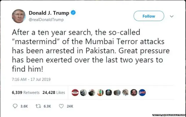 डोनाल्ड ट्रंप यांचं ट्वीट