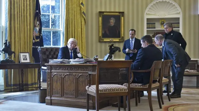 Trump y colaboradores