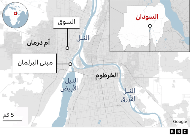 ويمتد خط المواجهة الآن على طول نهر النيل الذي يفصل الخرطوم من الجانب الشرقي عن أم درمان الواقعة غرب النهر.
