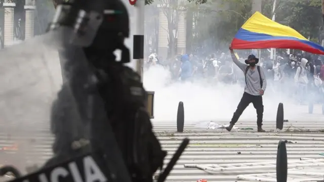 Una protesta en Colombia