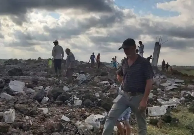 تصویری که خبرگزاری تسنیم ایران از محل بمباران صبح امروز منتشر کرده