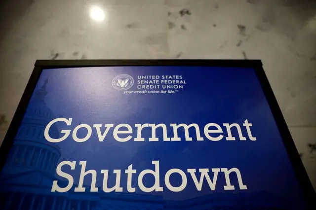 Aviso de fechamento do governo