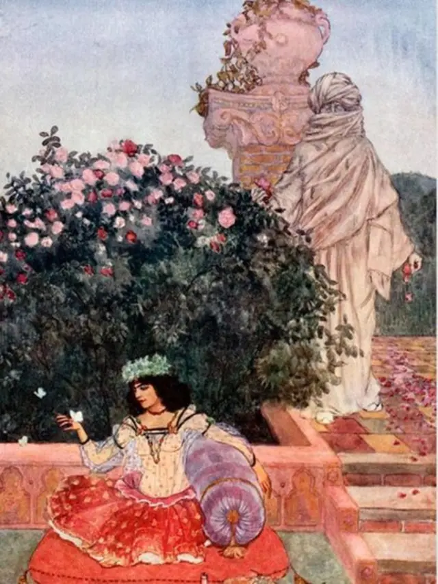 Ilustración de Edmund Dulac para una edición del Rubaiyat.