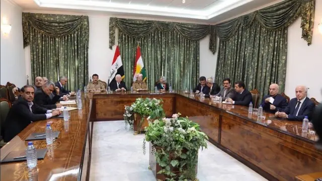 Toplantıya Irak'ın Kürt Cumhurbaşkanı Fuad Masum ve hayatını kaybeden eski Irak Cumhurbaşkanı Celal Talabani'nin eşi Hero Talabani de katıldı.