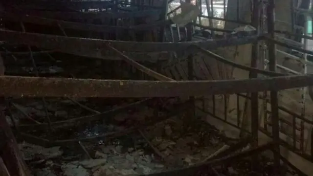 আগুন লাগার পর স্কুলটির ভেতরের অবস্থা