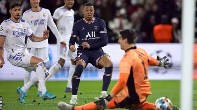Rutahizamu wa Paris Saint-Germain Kylian Mbappé atsinda igitego Real Madrid muri Champions League