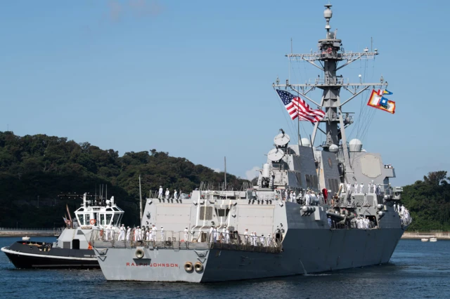 Tàu USS Ralph Johnson (DDG 114) của Mỹ, hiện đang tham gia tập trận ở Biển Đông