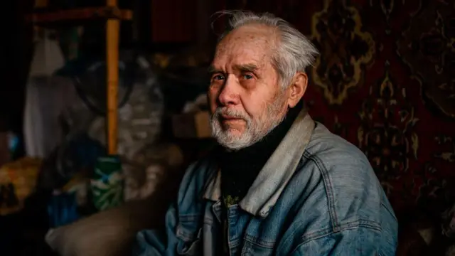 আশ্রয়কেন্দ্রে বাখমুতের এক বাসিন্দা 