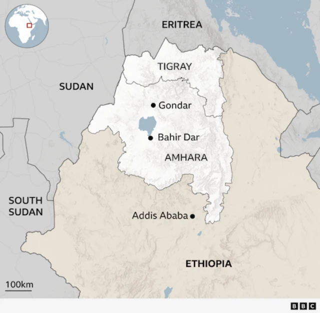 Taswira mai nuna yankin Amhara da ke arewa maso yammacin Habasha.
