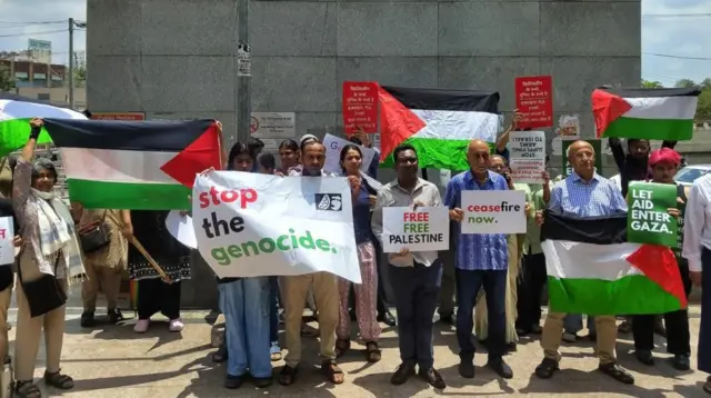 ગાઝા પેલેસ્ટાઇન દિલ્હીમાં દેખાવો ઇઝરાયલ, બીબીસી ગુજરાતી 