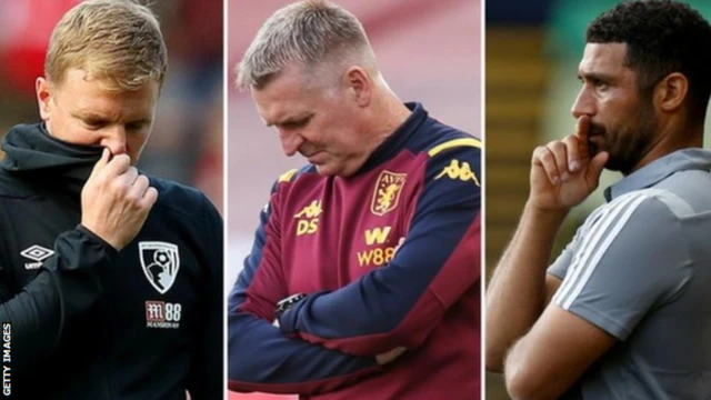 Umutoza Eddie Howe (ibumoso) wa Bournemouth, Dean Smith wa Aston Villa na Hayden Mullins (iburyo), umutoza w'agateganyo wa Watford, bizeye kurokora amakipe yabo muri Premier League