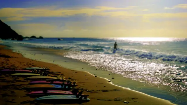Tablas en playa brasileña