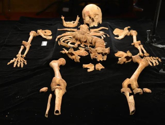 Restos encontrados de Ricardo III en Leicester.