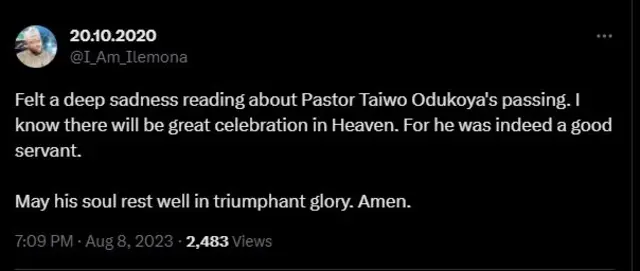 Tribute to Pastor Odukoya