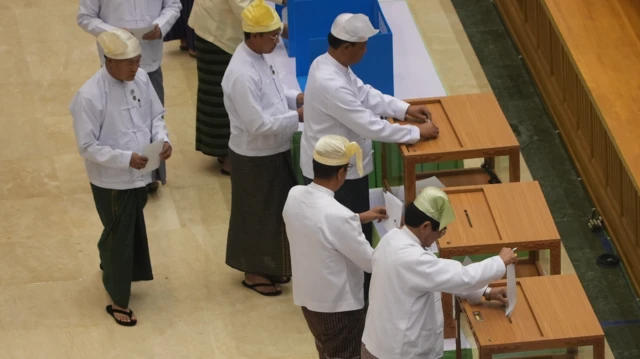 ၂၀၂၆ မတ်လ ပြည်သူ့လွှတ်တော်အစည်းအဝေးမဲခွဲမှုတစ်ခုမြင်ကွင်း