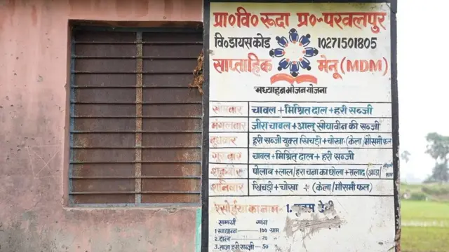 मिड डे मील में परोसे जाने वाले खाने का मेन्यू