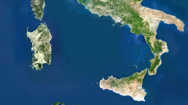 Mapa del sur de Italia