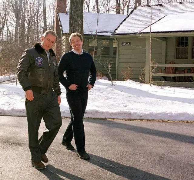 Blair (à droite) et Bush à Camp David