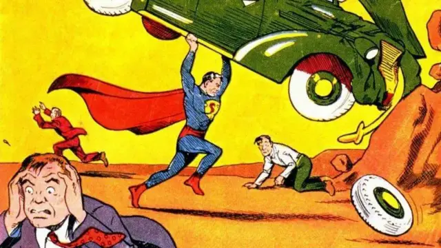 Sampul pertama komik Superman pada tahun 1938.