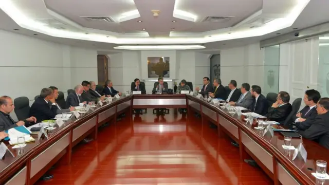 Reunión del presidente de Colombia Juan Manuel Santos con representantes de iglesias cristianas.