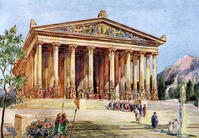 El templo de Artemisa, Éfeso. Ilustración de "Maravillas del pasado", 1933-1934.
