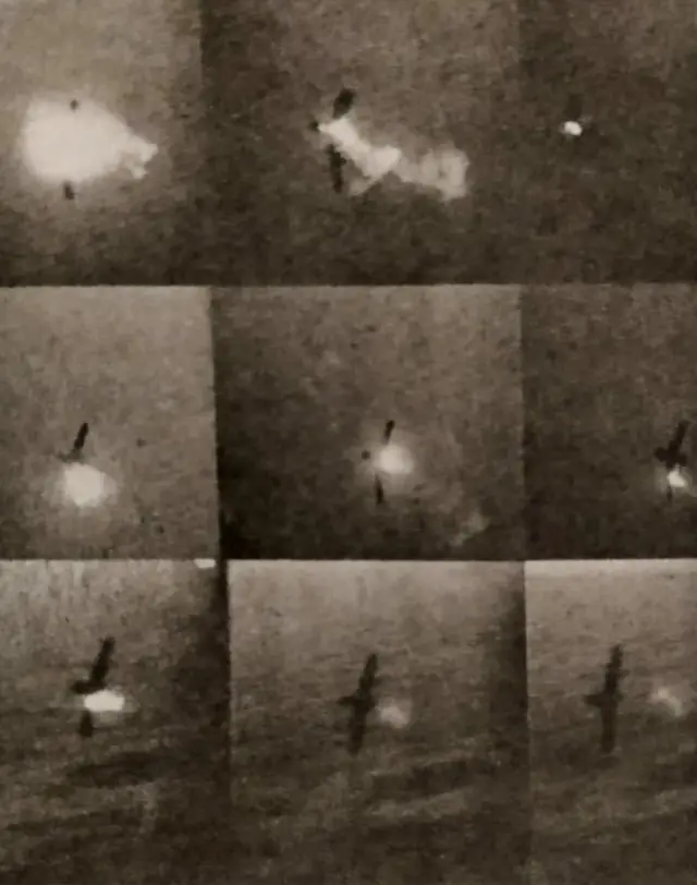 भारतीय वायुसेना के द्वारा पाकिस्तानी सेबर जेट्स को ध्वस्त करने की तस्वीर