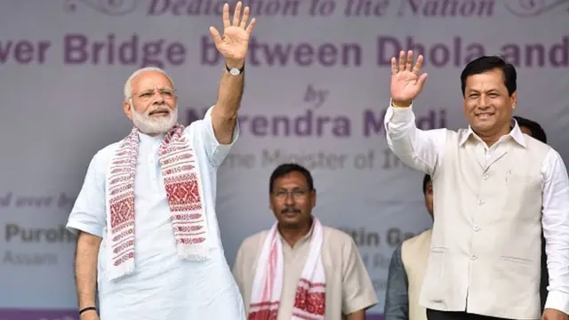 नरेंद्र मोदी और सर्बानंद सोनवाल