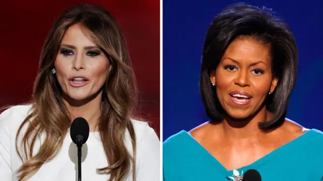 Мелания Трамп (слева) и Мишель Обама