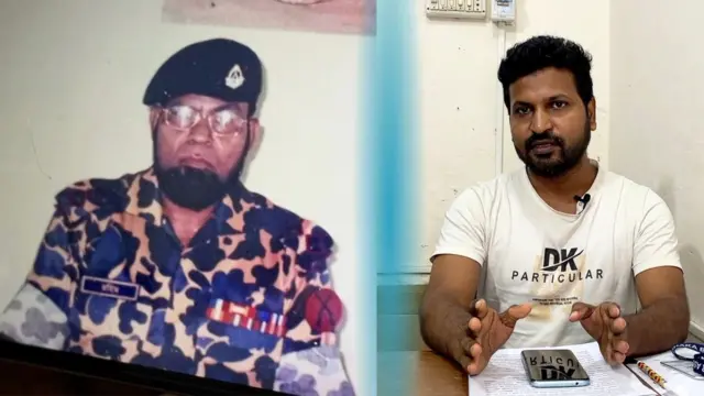 বিডিআরের উপসহকারী পরিচালক (ডিএডি) আব্দুর রহিম (বামে) ও তার সন্তান আইনজীবী আব্দুল আজিজ (ডানে)