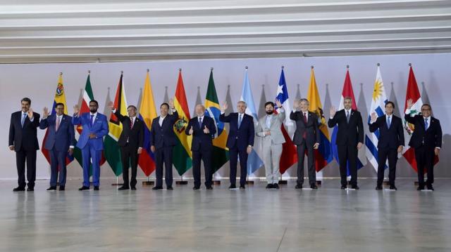 Presidentes sul-americanos reunidos em Brasília em maio de 2023
