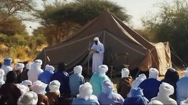 JNIM's Mahmoud Bari delivers an Eid address