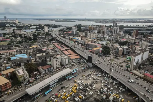 Cette photographie aérienne montre l'île d'Ikoyi à Lagos le 24 septembre 2024.