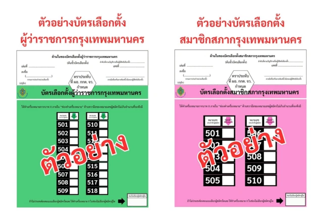 ตัวอย่างบัตรเลือกตั้ง