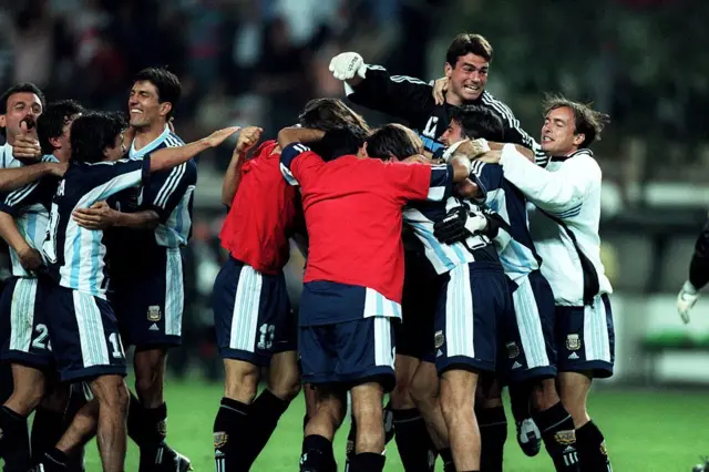 Argentina celebra la victoria frente a los ingleses